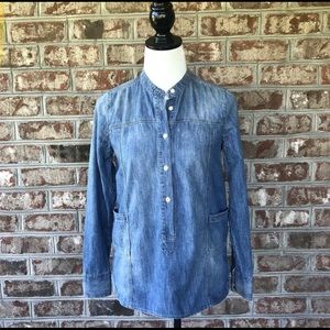 Madewell distressed denim tunic xs